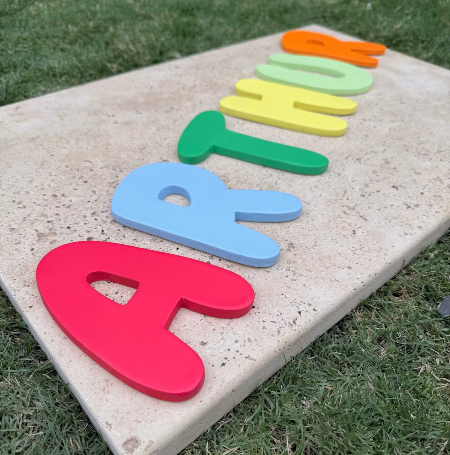 Nursery wall décor Custom Clay Name Sign Handmade Personalized Bedroom pippi ceramics per letter is $26