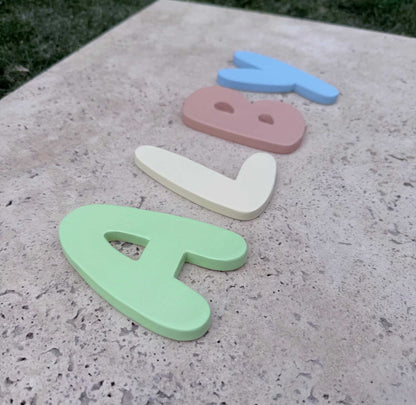 Custom Handmade Clay Name Sign Personalized Nursery Kids Room Wall Decor PIPPI Ceramics per letter is $26
