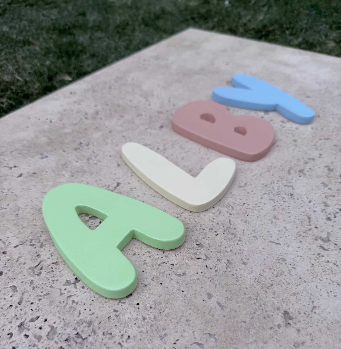 Custom Handmade Clay Name Sign Personalized Nursery Kids Room Wall Decor PIPPI Ceramics per letter is $26
