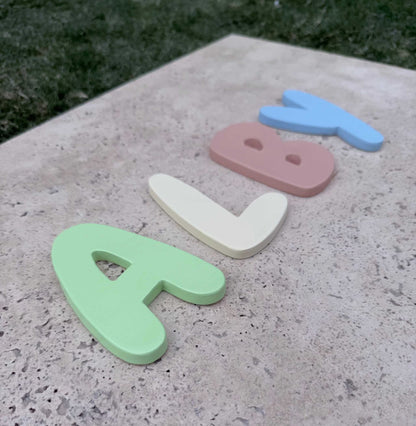 Custom Handmade Clay Name Sign Personalized Nursery Kids Room Wall Decor PIPPI Ceramics per letter is $26
