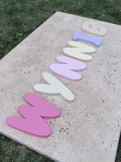 Custom Handmade Clay Name Sign Personalized Nursery Kids Room Wall Decor PIPPI Ceramics per letter is $26