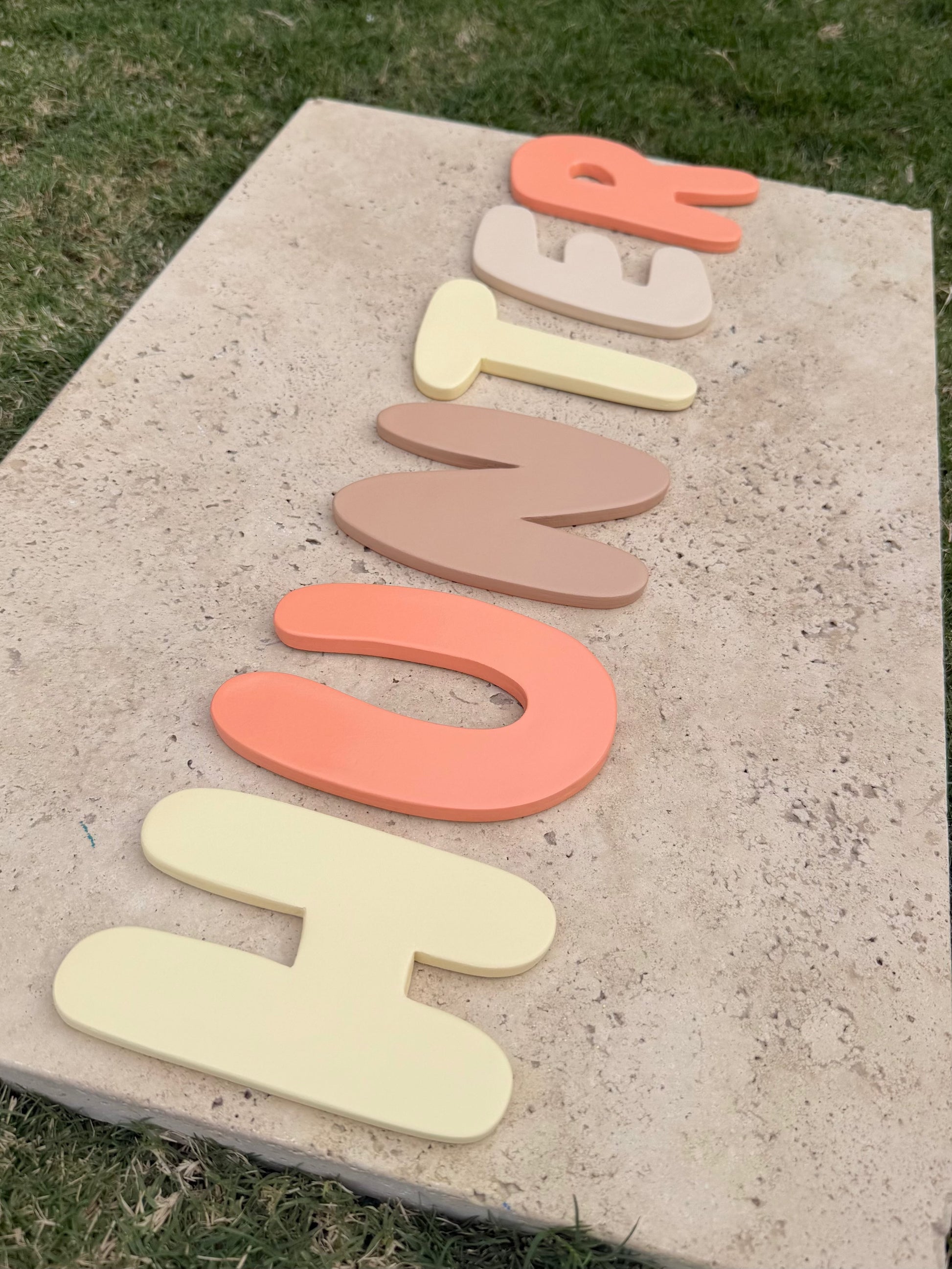 Ceramics personalised Handmade Clay Name Sign Custom Nursery Wall DecoCreate a one-of-a-kind space with a handmade personalised clay name sign from Pippi Ceramics. Every letter is individually shaped, sanded, painted, and finished by hpippi ceramicsPippi CeramicsPippi CeramicsCeramics