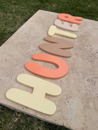 Nursery wall décor Custom Clay Name Sign Handmade Personalized Bedroom pippi ceramics per letter is $26
